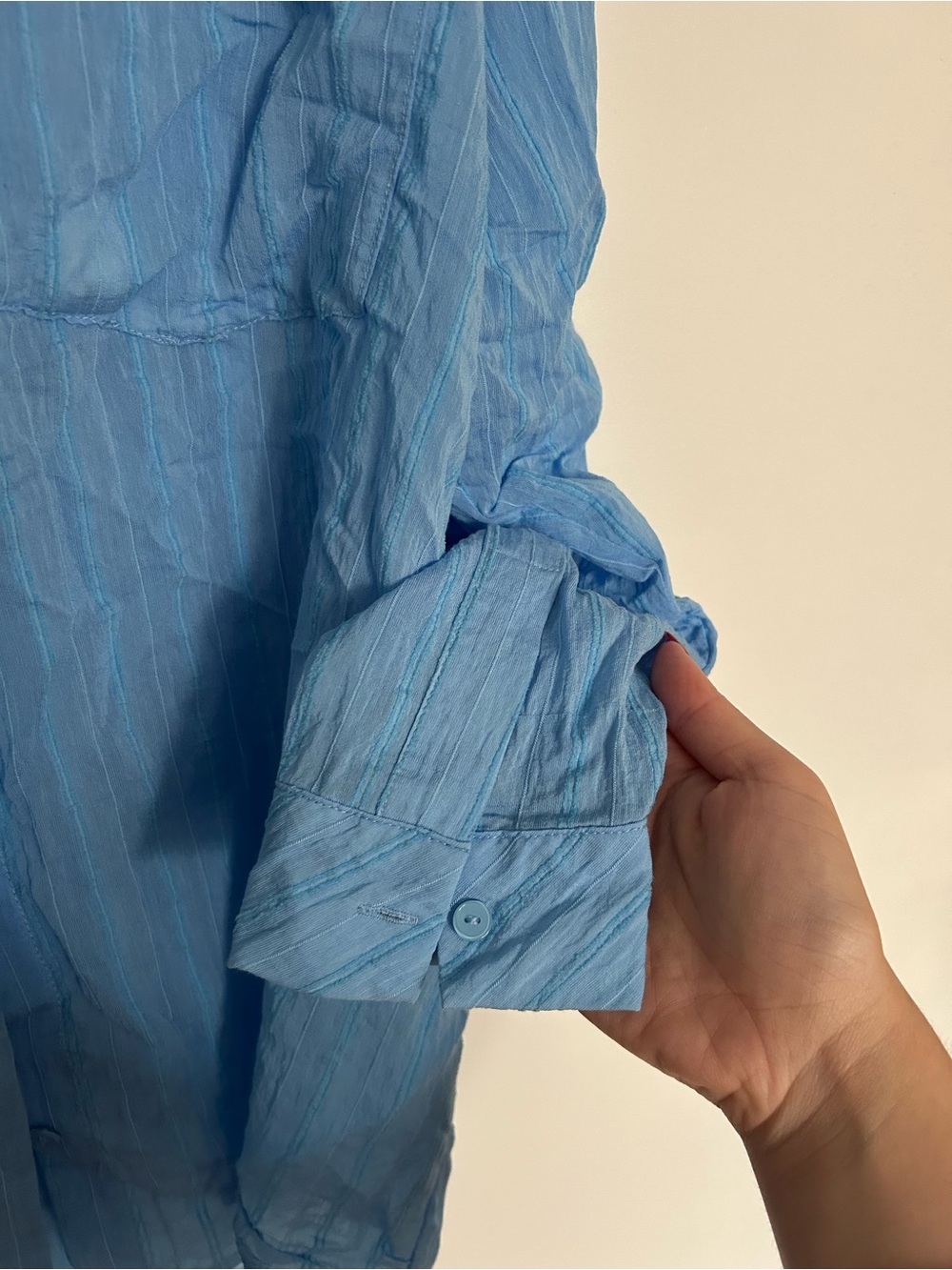 Zara Light Blue Button-Up Shirt - Picture 4 of 6